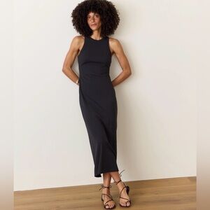 NWT medium black racer back tank dress long Marine Layer